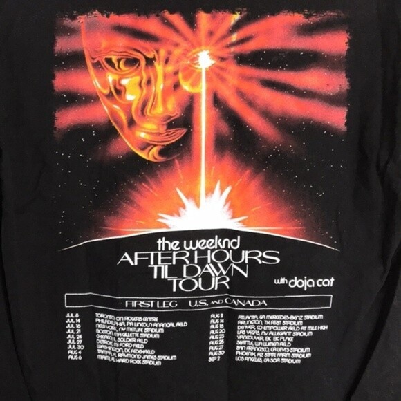 The Weeknd After Hours Till Dawn Tour with Doja cat shirt 2022 Size Medium - Picture 11 of 11